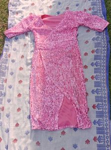 Shimmer Pink Bodycon Dress