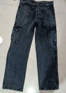 Denim Cargo Pants
