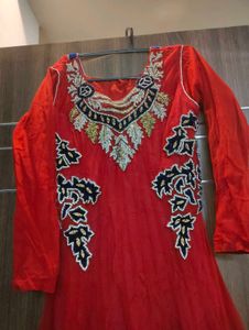 Red Anarkali Dress