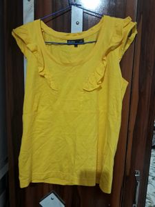 Sora Yellow Ruffle Tank Top
