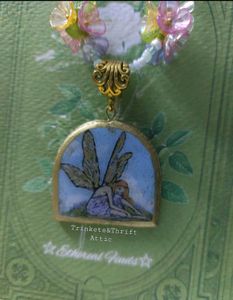 Forest Fairy Clay Pendant Floral Bead Necklace