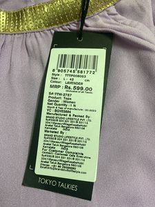 Lavender Top with Gold Detail - Size M