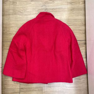 Chic Red Short Coat - Size S/M