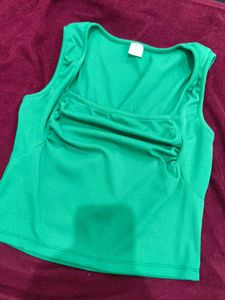 Fluorescent Green Ribbed Top (My Profile Pic