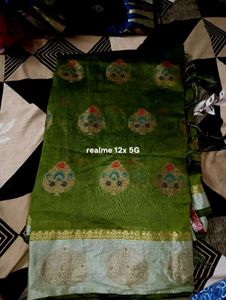 Green Embroidered Saree