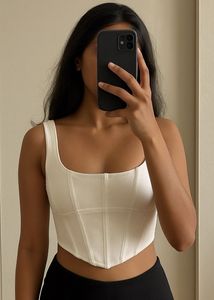 H&M Original White Corset Tank