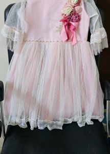 Pink Floral Girl's Party Dress