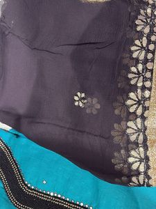 Teal Embellished Kurta