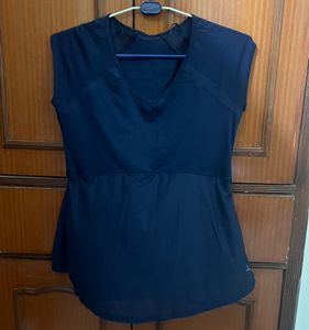 blue sporty casual top