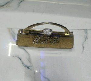 Vintage Gold Beaded Clutch