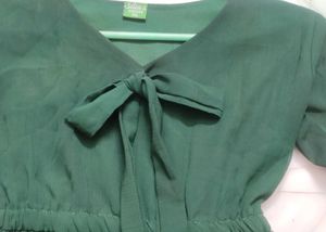 Green Tie-Front Top