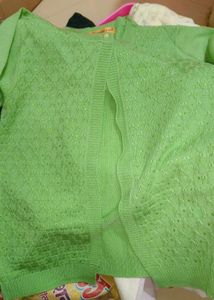 Green Embellished Cardigan