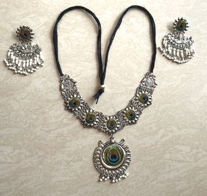 Oxidised Mor Pankh Set