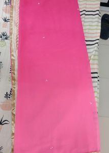 Beautiful Embroidery Saree With Designer Blouse