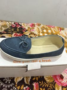 Blue Denim Slip-On Loafers