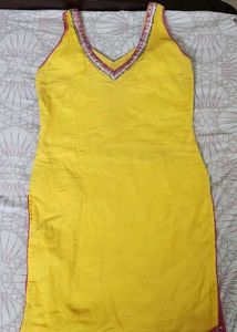 Yellow Embellished Kurta
