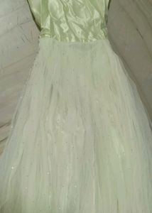 Girls Net Gown With Dupatta Zarkan Work