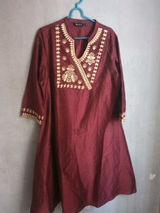 Maroon Colour A Line Dress