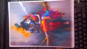 Radha Krishna No Frame Print - Vibrant Wall Art