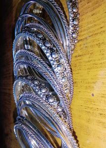 Oxidised Bangles For Women (Silver Colour)
