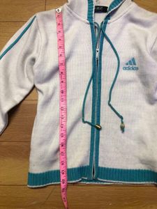 Adidas White &amp; Blue Hoodie
