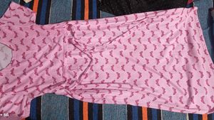Pink Butterfly Print Maternity Dress