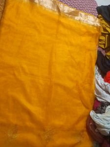 Yellow 💛 Organza Saree