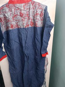 Floral Print Kurti with Red Trim