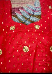Red Embroidered Punjabi Salwar Suit