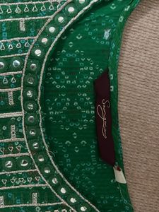 BHADHANI PRINT GREEN KURTI