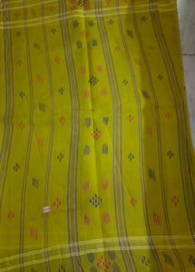 Beautiful Lime Green Cotton Jamdani Saree