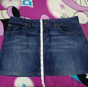 Jam Basic Dark Wash Denim Mini Skirt