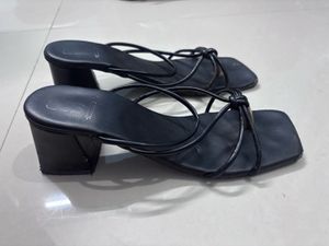 Minimalist Black Heeled Sandals