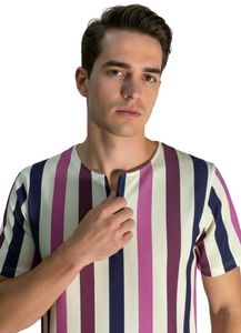 Striped Half-Zip T-Shirt