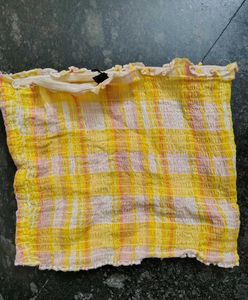 Yellow Plaid Tube Top