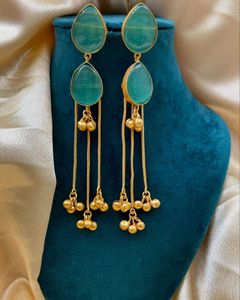 Teal Stone Drop Earrings