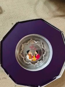Silver Coin With Raksha Bandhan Gift Box