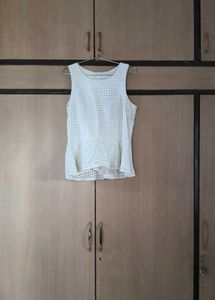 White Peplum Top