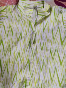 Green &amp; White Patterned Night Suit