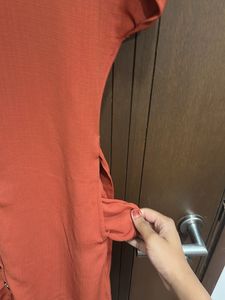 Rust Button-Down Shirt Dress