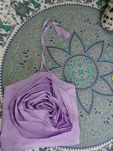 A Cute Cozy Flower Viral Top In Lavender Color