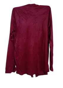ZARA Burgundy Regular Fit Mao Collar Long Sleeve