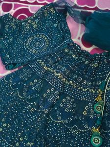 Teal Embellished Lehenga Set