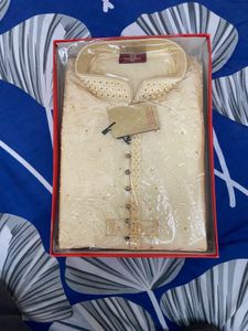 Elegant Gold Embroidered Kurta Set