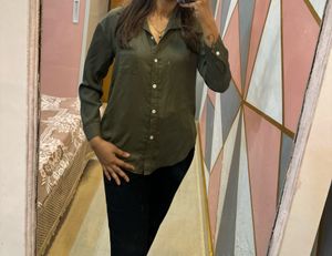 Olive Formal Office Wear Shirt