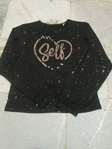 cutlery sleeves crop top for party wear in black