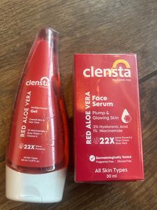 Clensta Face Serum and Aloe Vera Gel