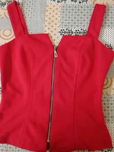 Stylish Red Crop Top Party Wear