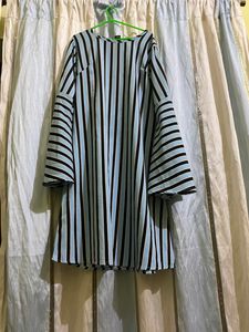 Striped Bell Sleeve Tunic Dress