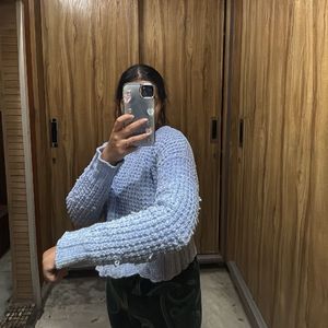 Cute Light Blue Knit Sweater